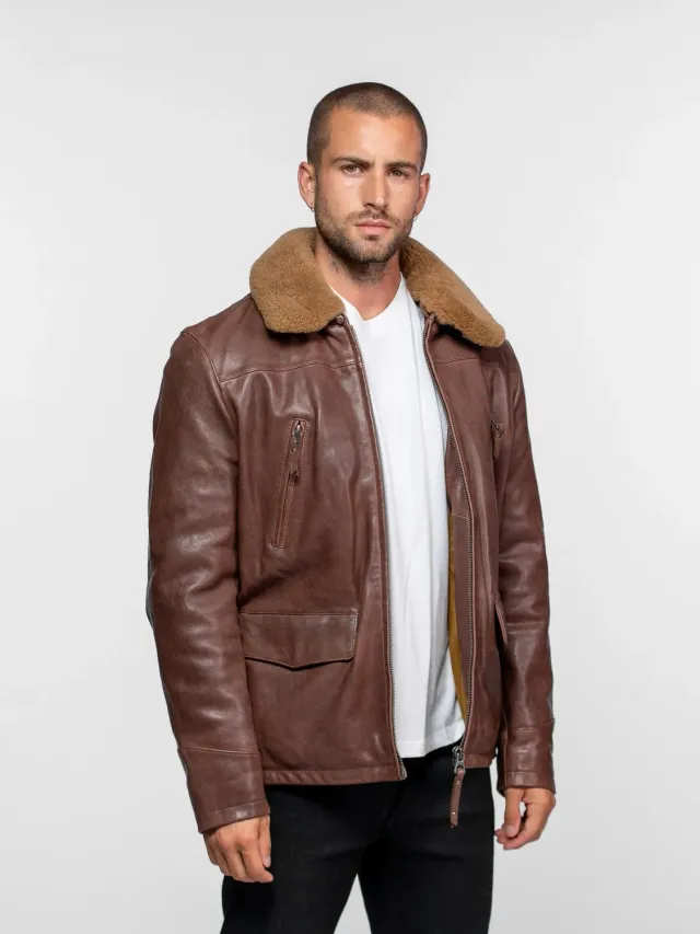 Daytona Browning veste aviateur cuir marron