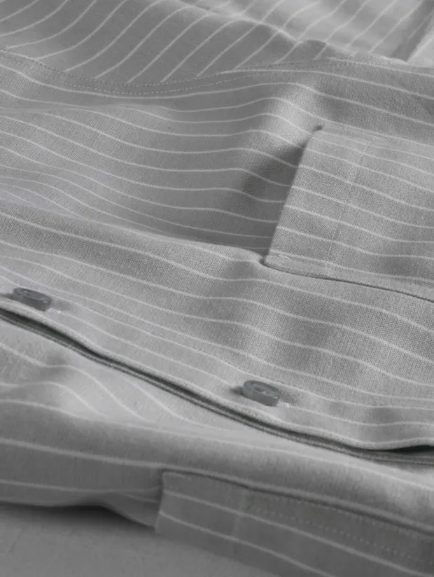 Hollington oxford chemise coton rayure tennis col mao