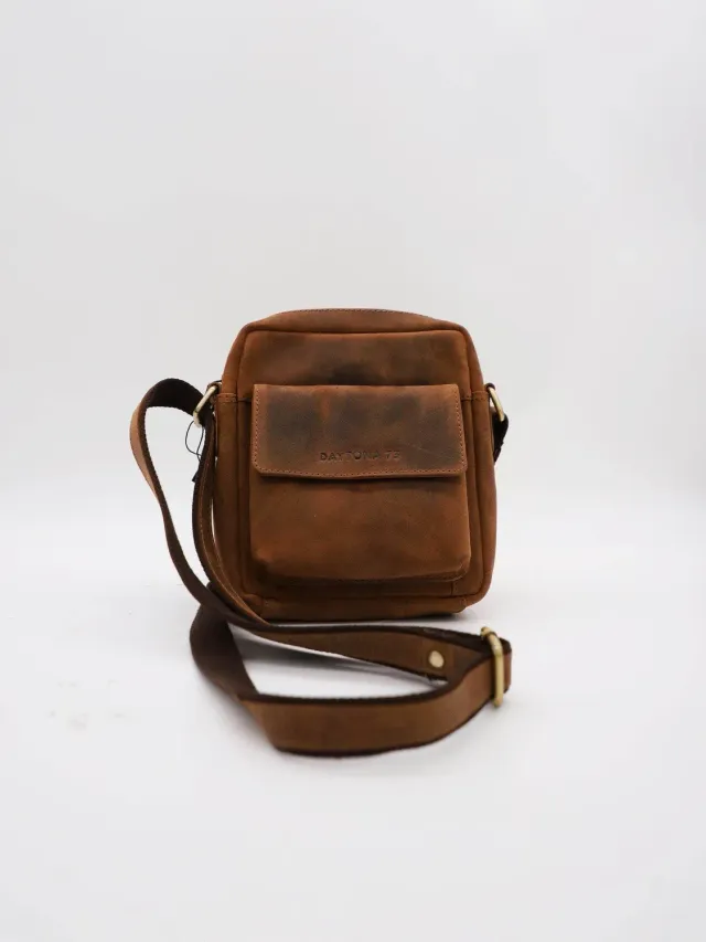 Daytona M2 sacoche cuir homme C6 brun vachette bandoulière