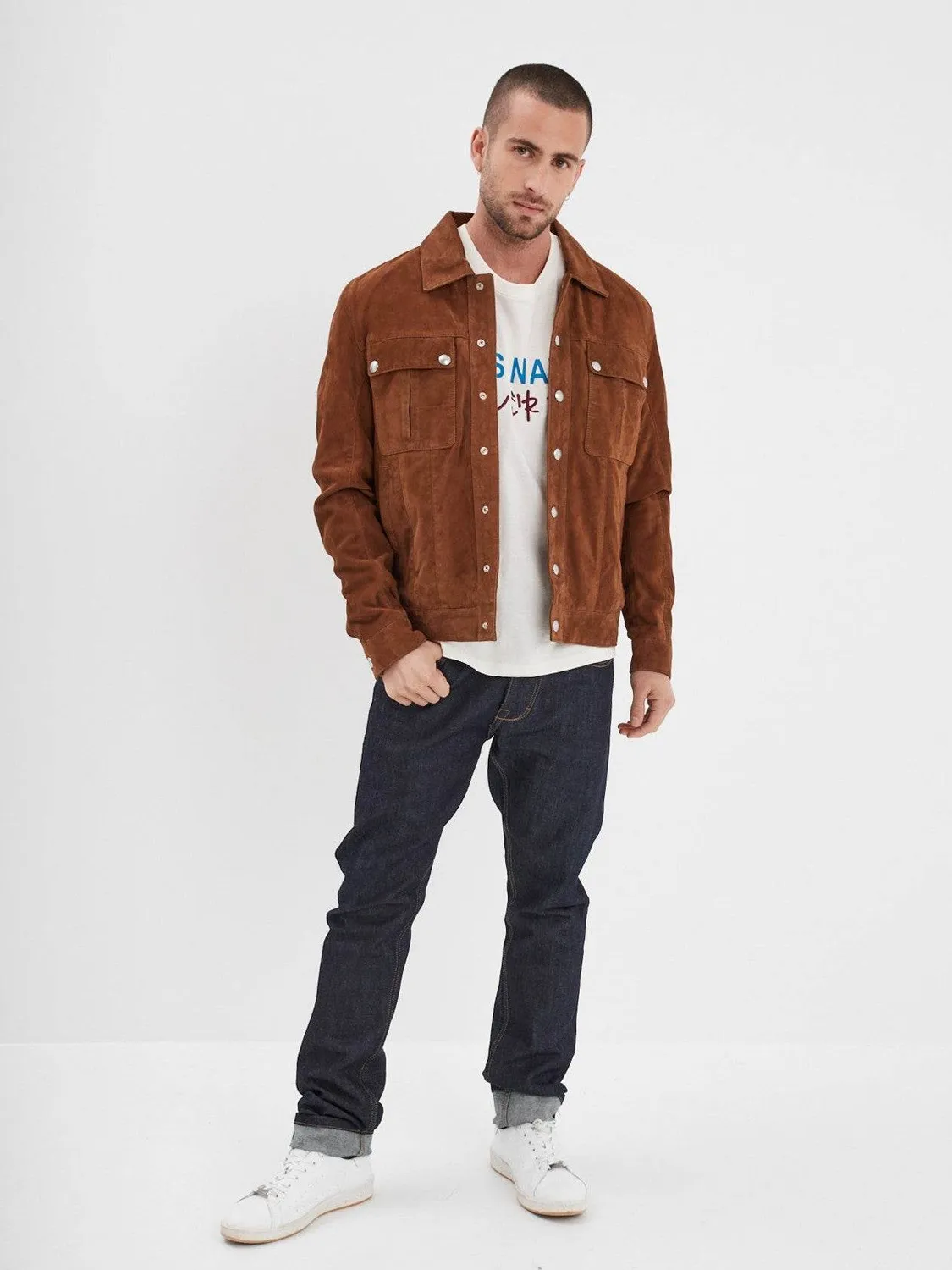 Daytona Smith FM-102574 veste daim homme tobacco chèvre