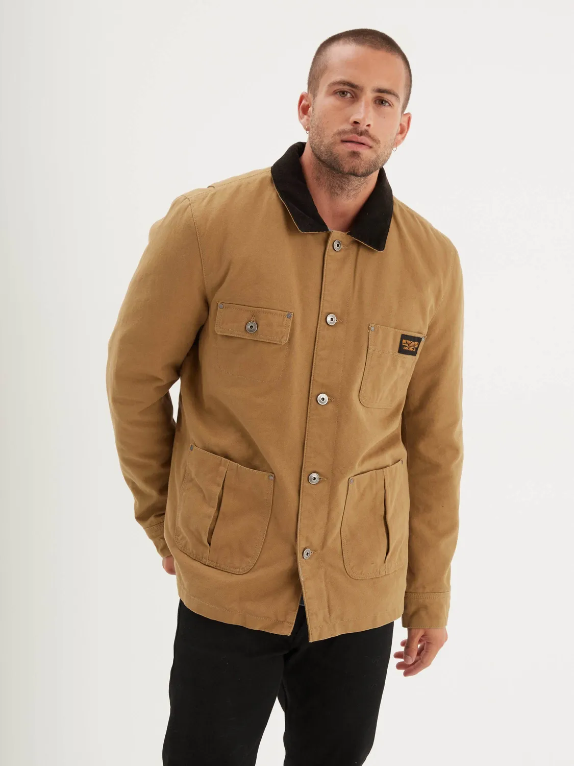 DAYTONA Billie veste worker toile beige coupe droite