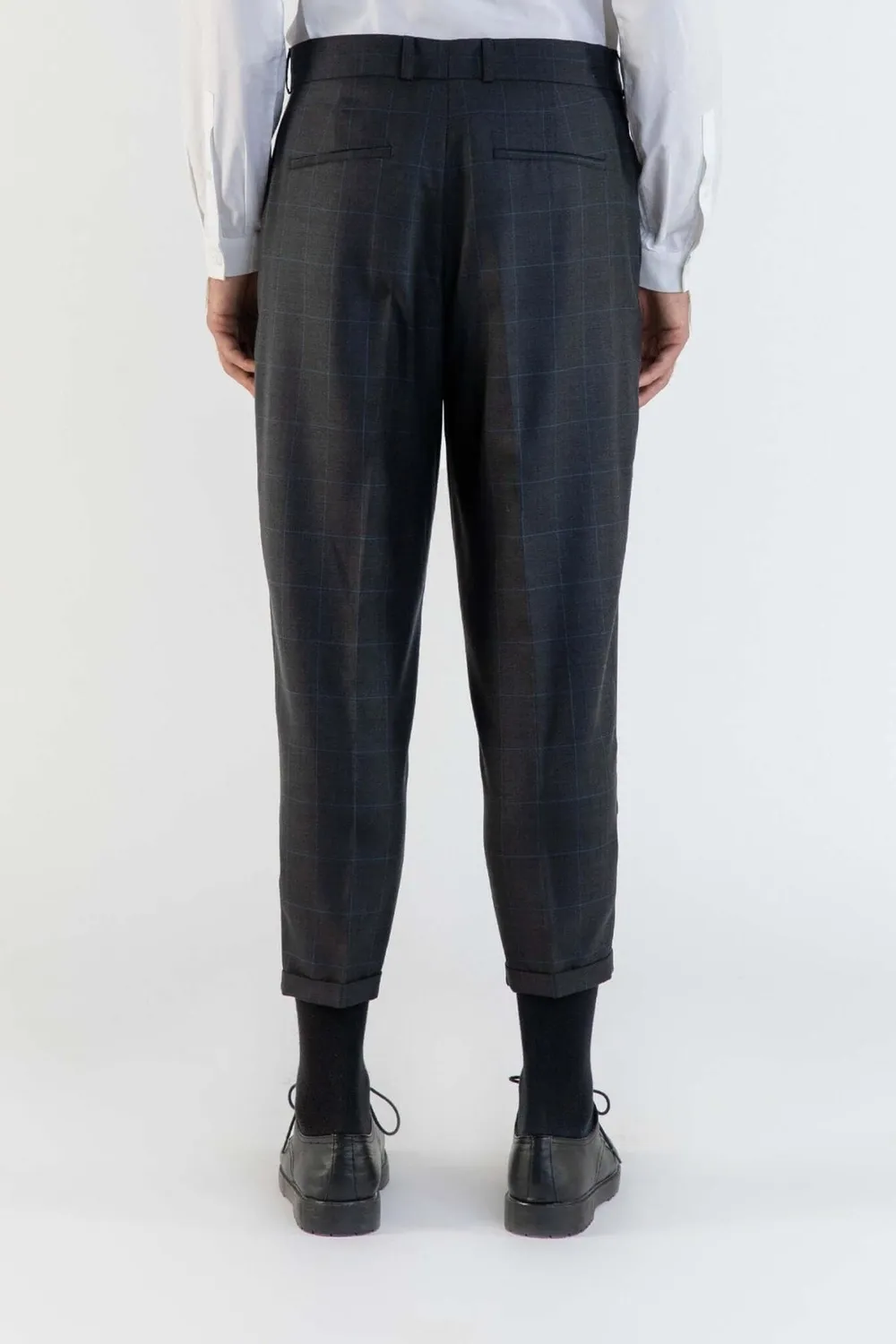 LEBRUN Plissé Super 140 Pantalon Laine Marron Glen