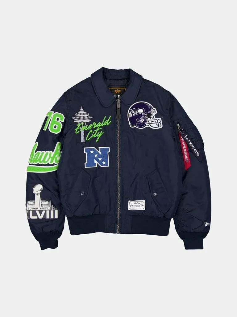 Alpha Industries MA-1 Seahawks bomber navy brodé