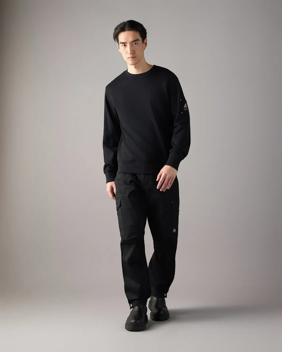 Moose Knuckles Hartsfield Sweat Noir Col Rond