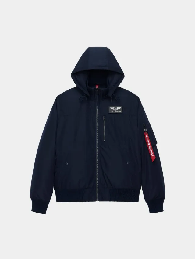 Alpha Industries MA-1 Hooded Rib bomber noir à capuche