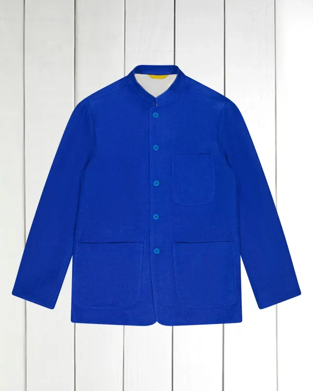 Hollington veste Tyrol lin hopsack bleu luxor ajustée