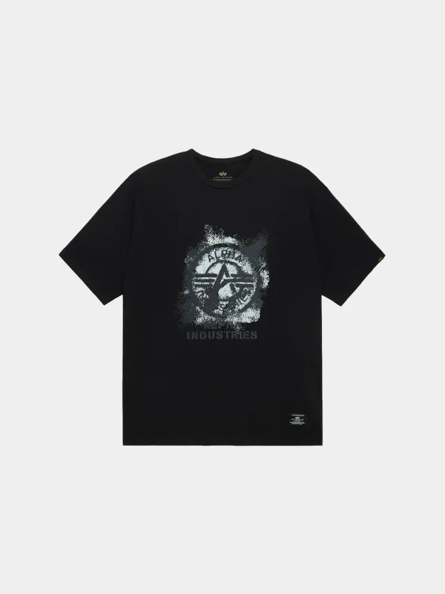 Alpha Industries Faded t-shirt coton noir imprimé relaxed