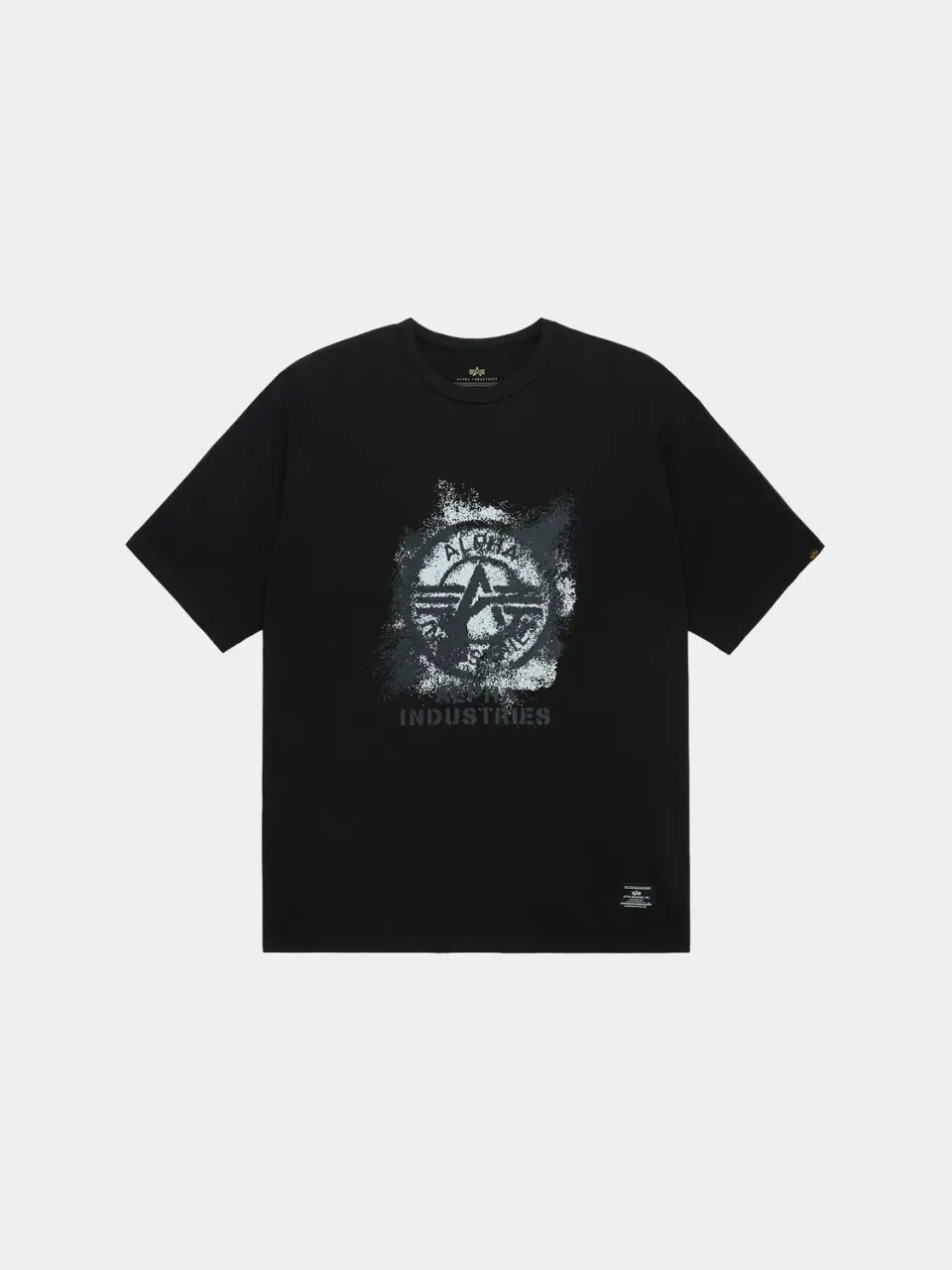 Alpha Industries Faded t-shirt coton noir imprimé relaxed