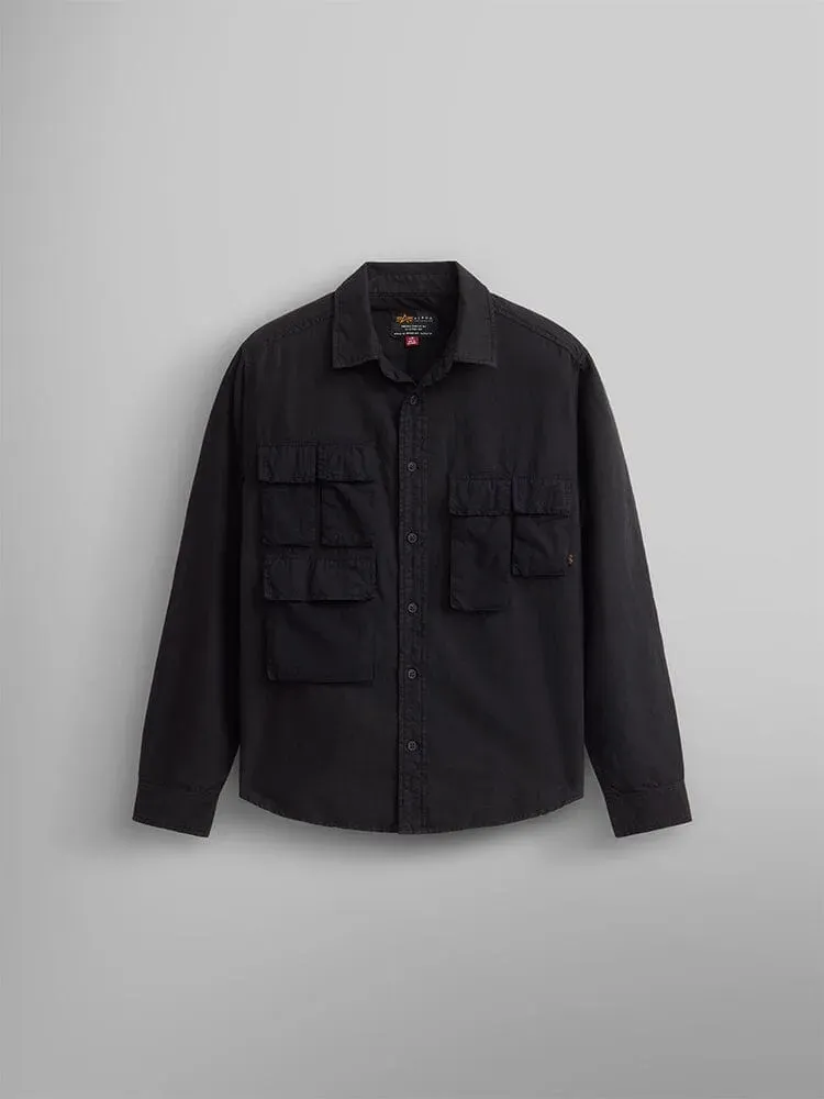 Alpha Industries Multi Pocket chemise manches longues noire coton