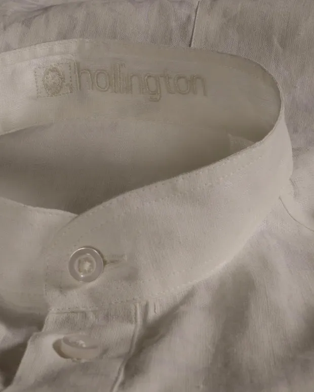 Hollington chemise lin col mao à fleurs