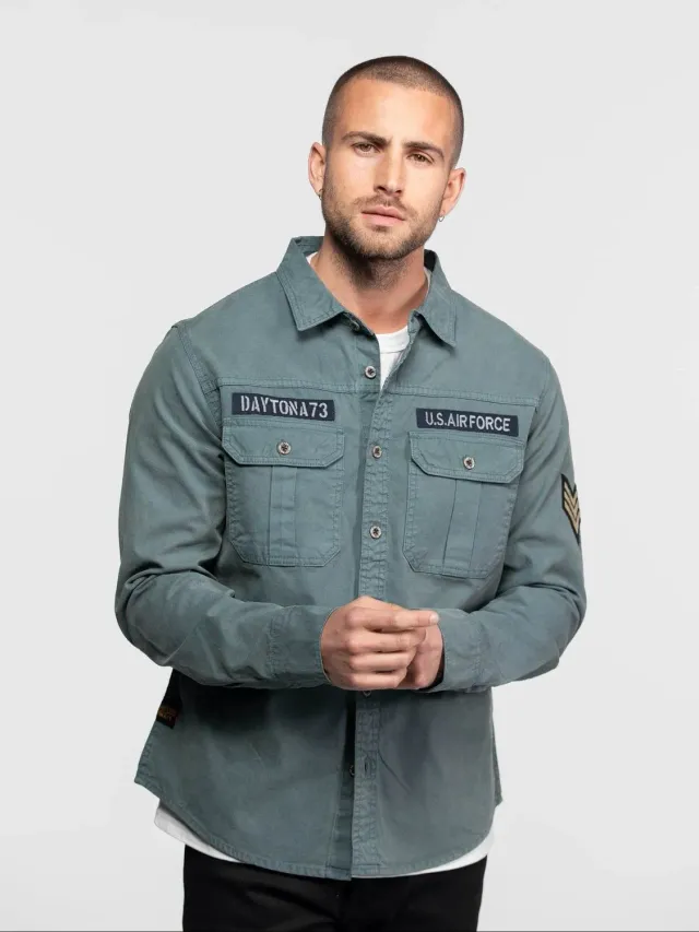 Daytona Lemoore chemise militaire coton beige delave