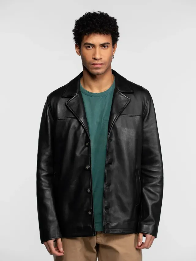 Daytona Dodge veste cuir homme noir agneau regular