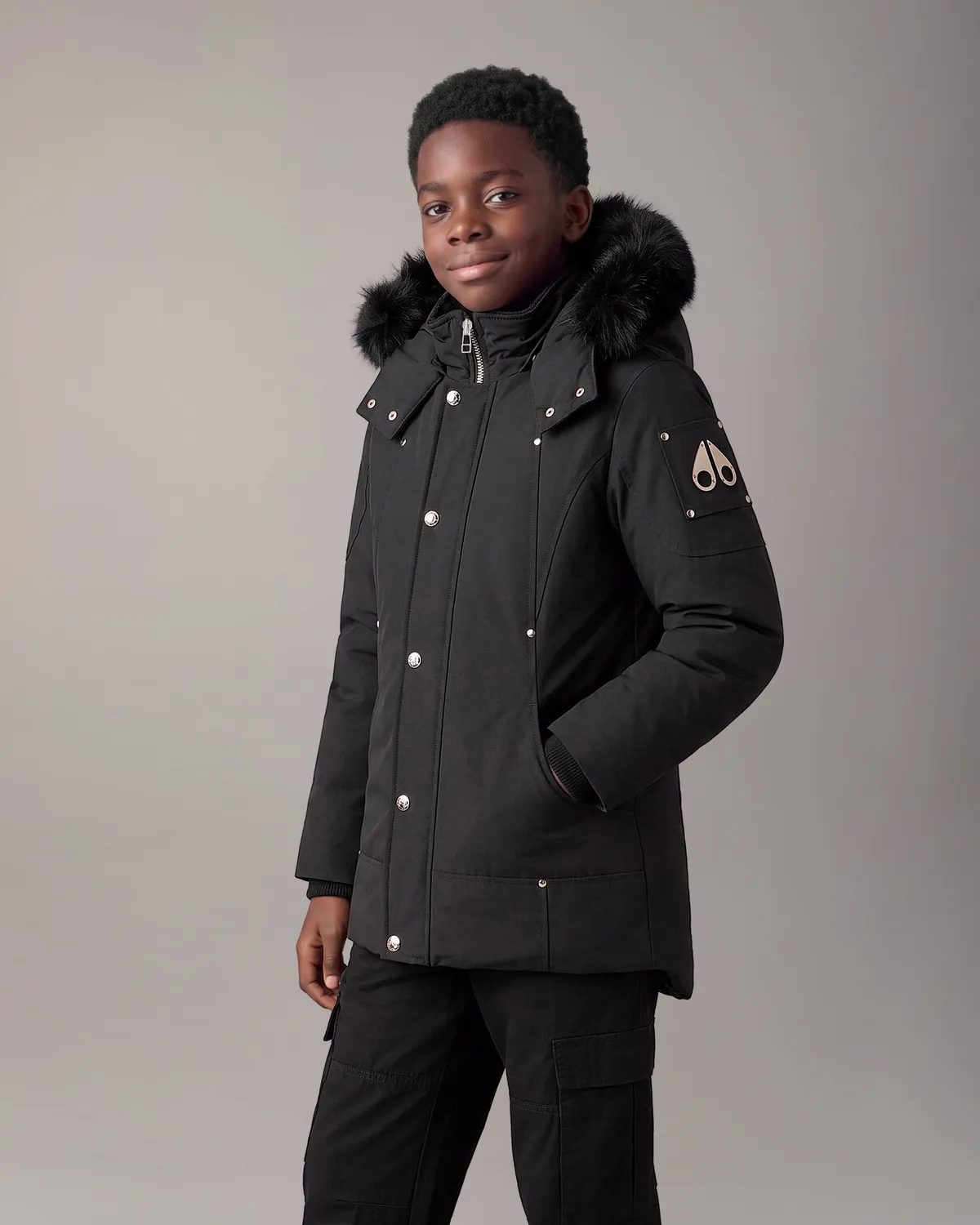 Moose Knuckles Original parka enfant Black-Black duvet