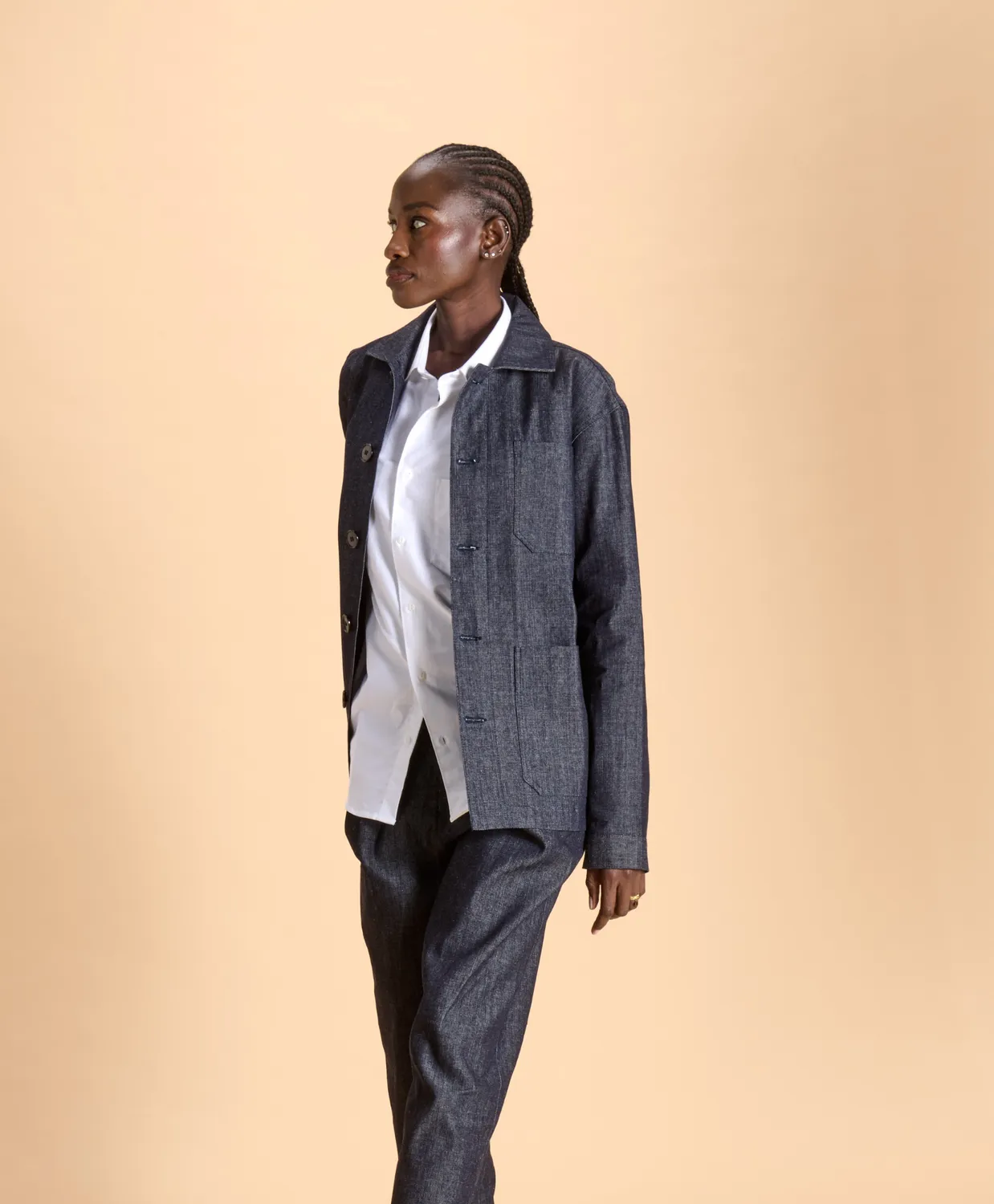 SOUBACQ Le Bleu Majorelle veste de travail denim japonais