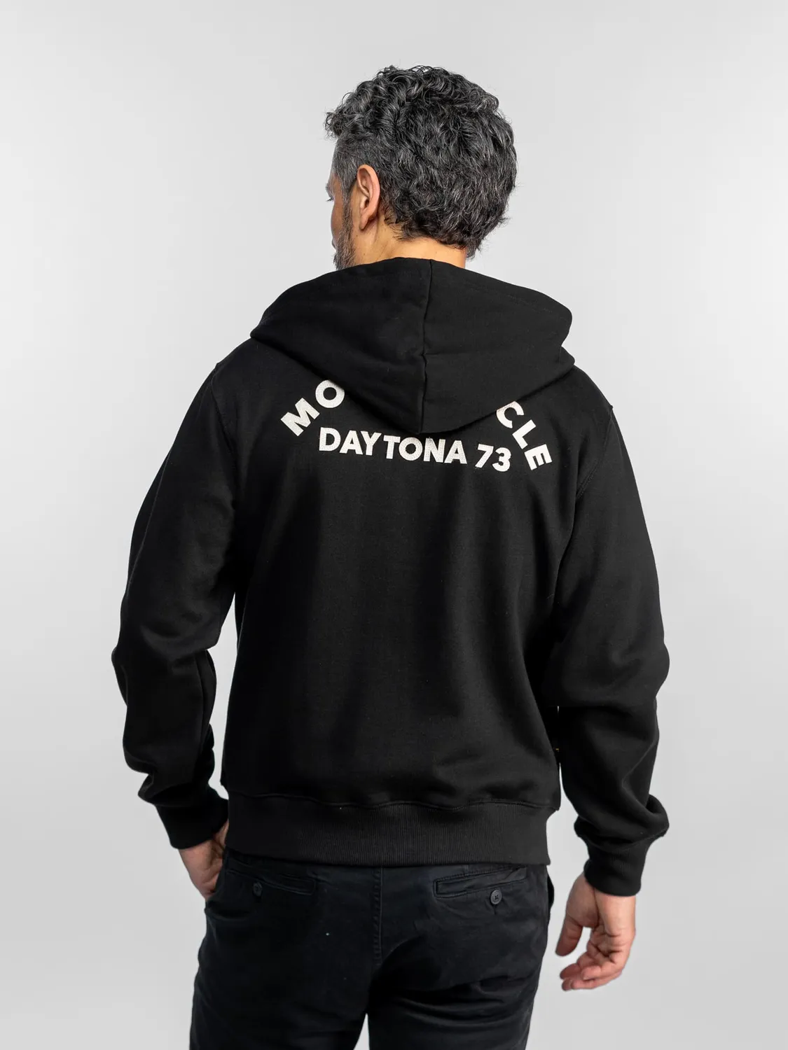 Daytona Trustco sweat capuche moto zippé noir