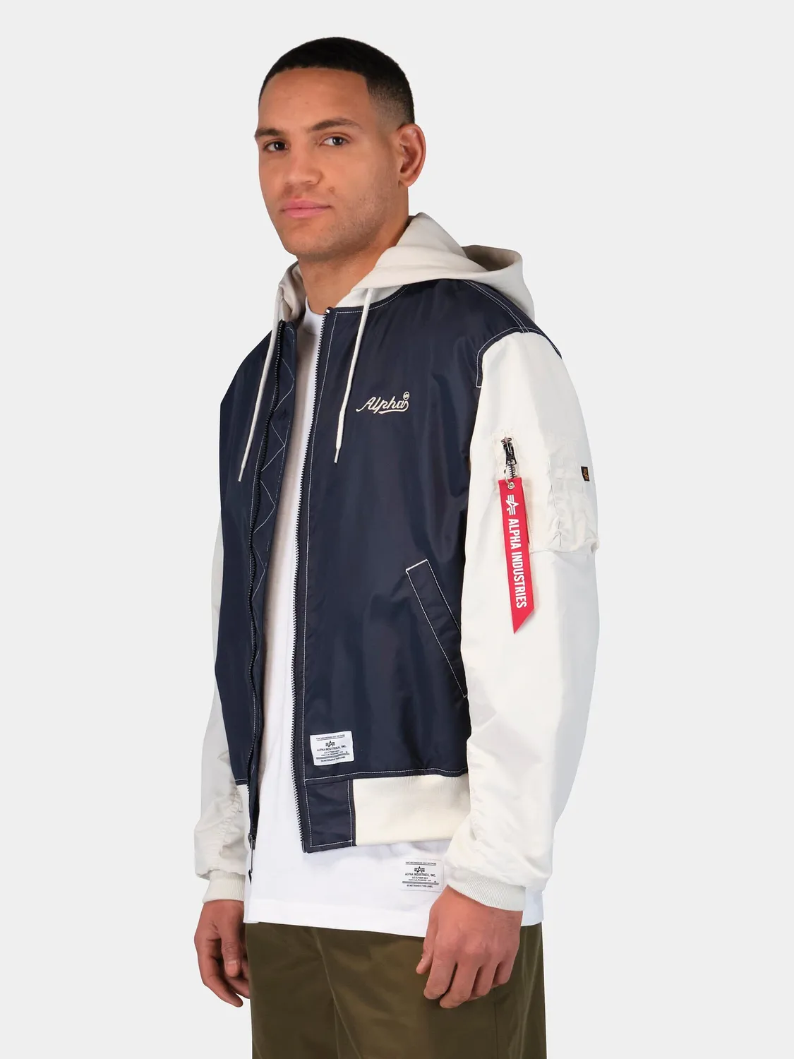 Alpha Industries L-2B Blouson Bleu Capuche Léger