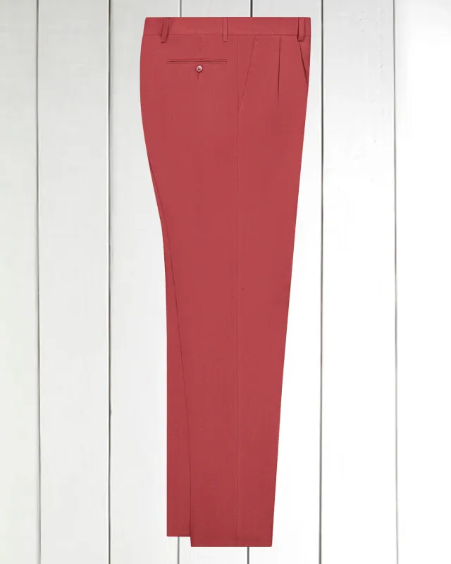 Hollington Luca pantalon lin rouge Piaget à plis taille haute