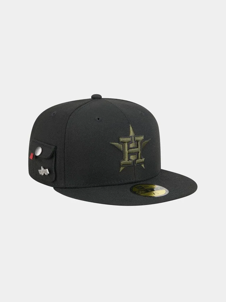Alpha Industries Houston Astros 59Fifty casquette fitted noire brodée