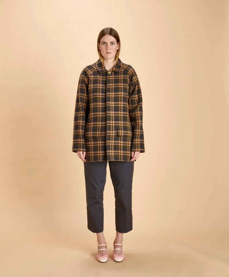 SOUBACQ Louis trench gabardine carreaux