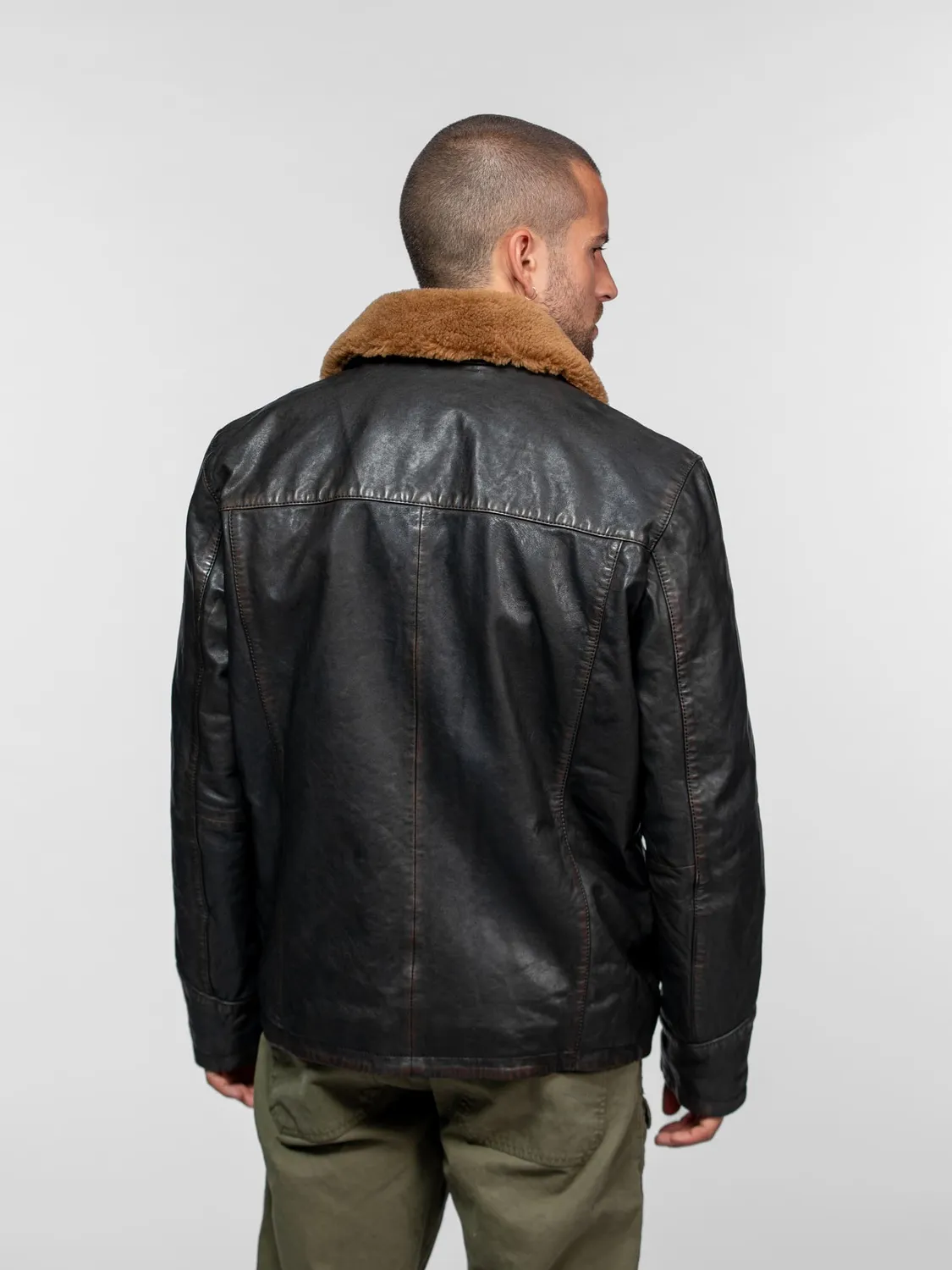 Daytona Bader blouson cuir homme noir vintage
