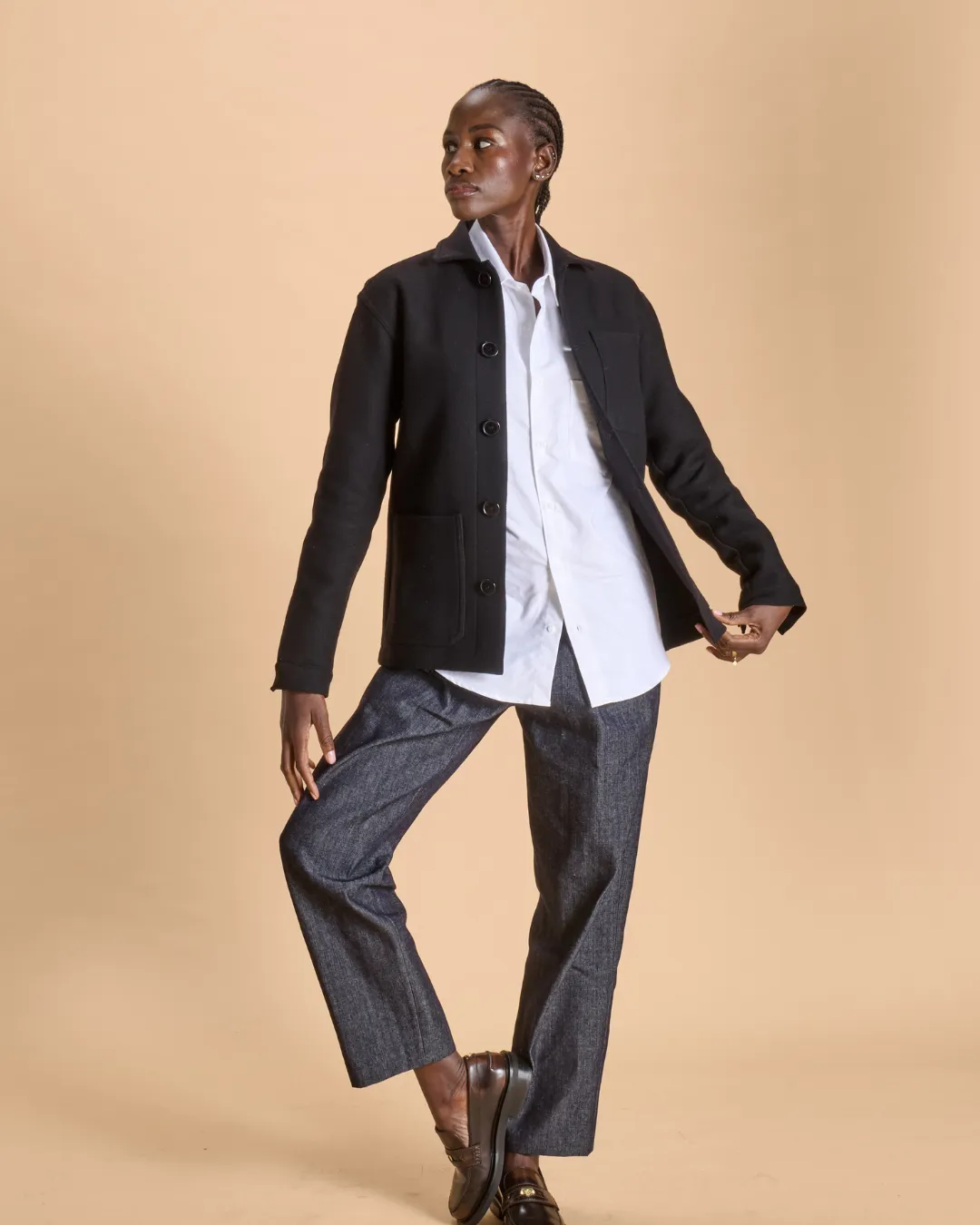 Soubacq Bleu Sesia veste de travail laine noire