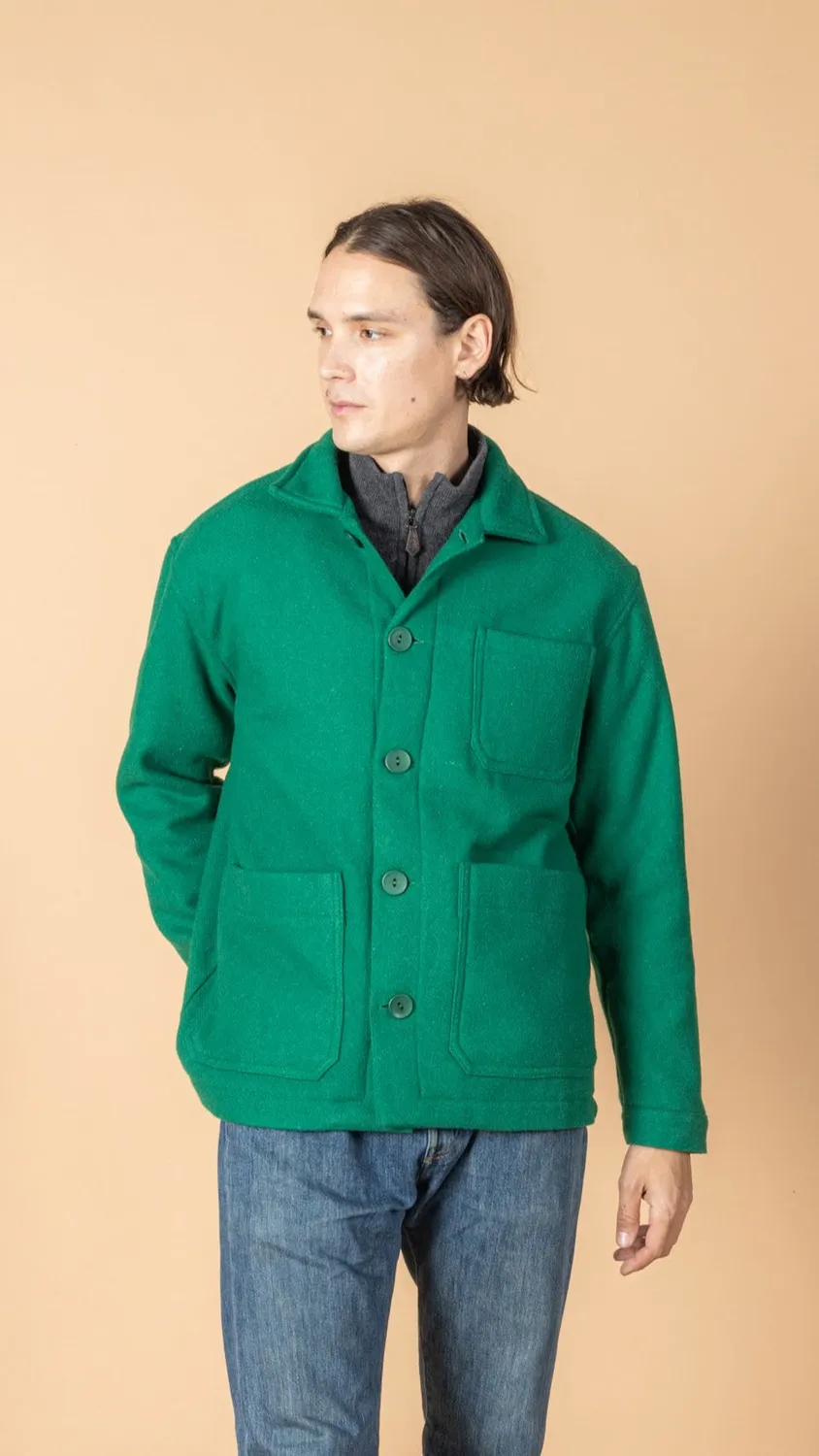 Soubacq Le Bleu Émeraude veste de travail laine verte