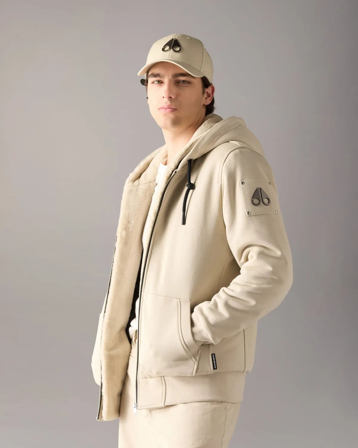 Moose Knuckles Classic Bunny Hoodie sweat alabaster