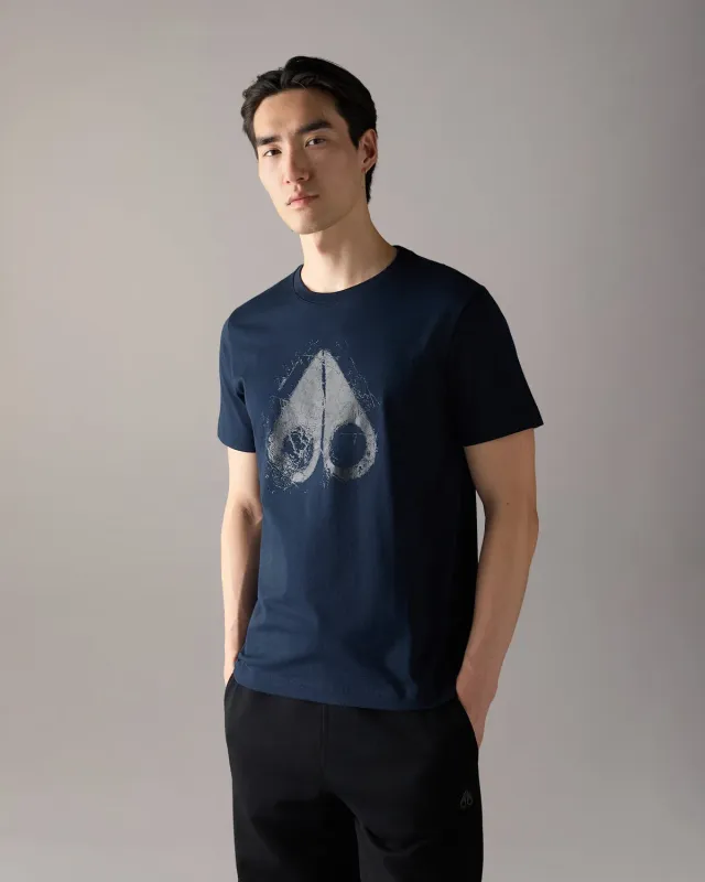Moose Knuckles Icebreak t-shirt logo bleu marine