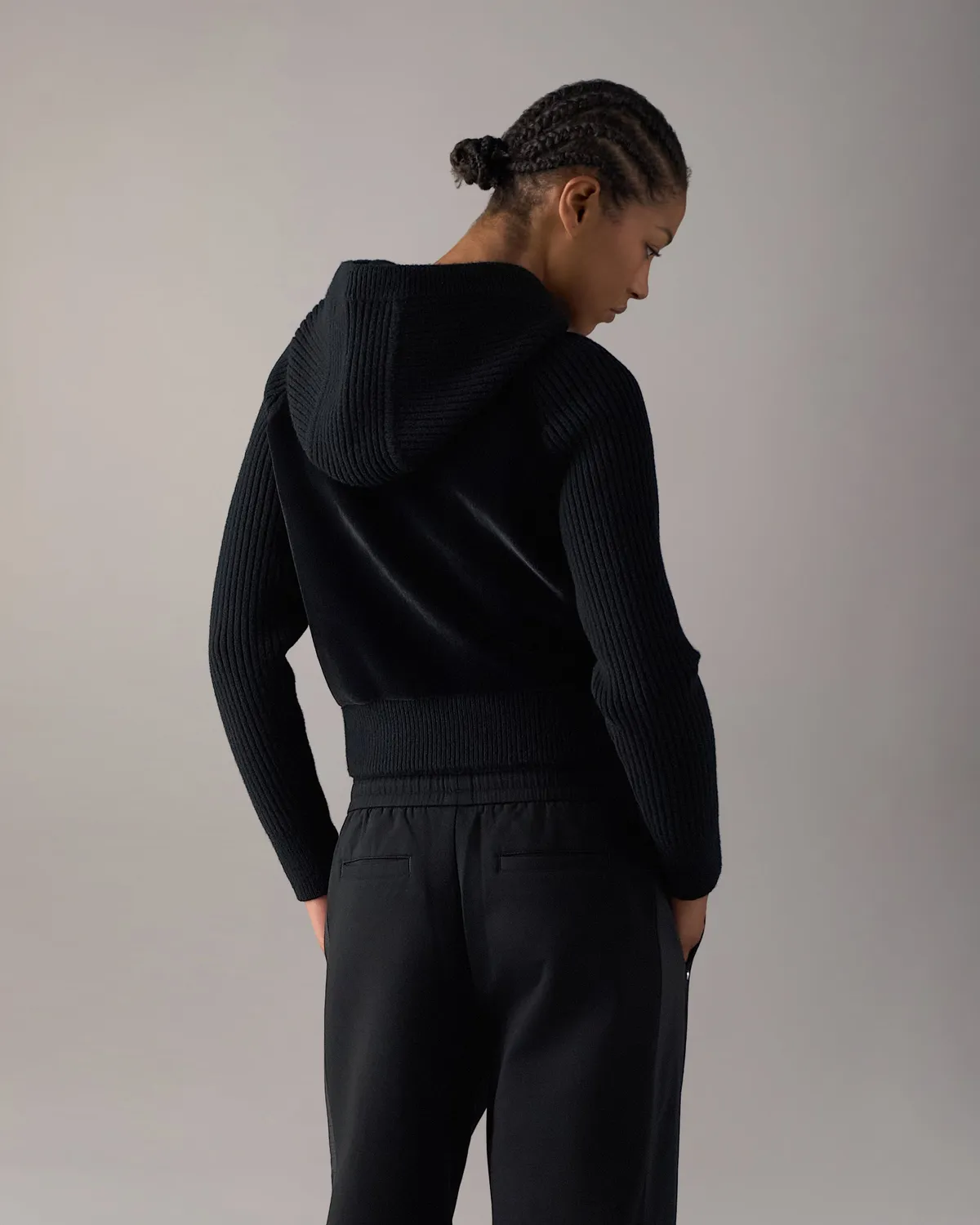 Moose Knuckles Junction Hooded pull noir fausse fourrure