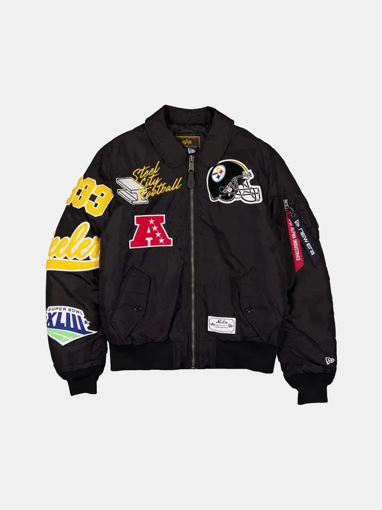 Alpha Industries MA-1 bomber Pittsburgh Steelers noir brodé