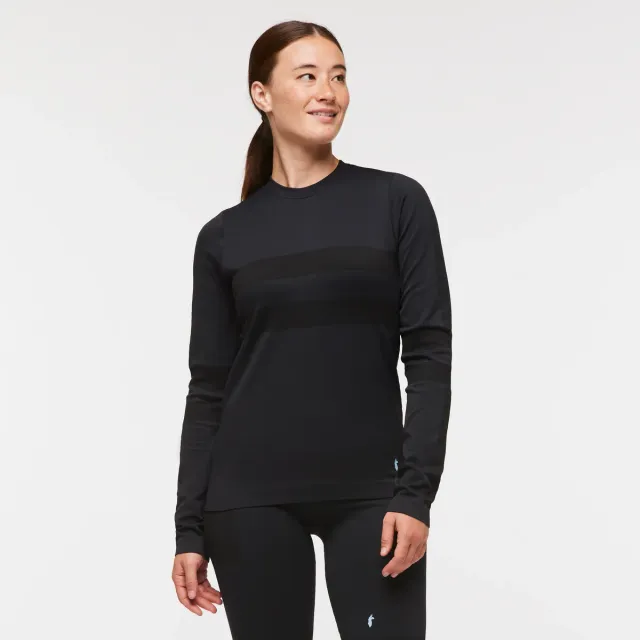 Cotopaxi Debajo Seamless Baselayer Crew pull thermique noir sans coutures