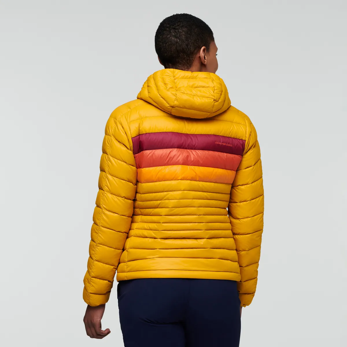 Cotopaxi Fuego Hooded Down Jacket doudoune femme Amber Stripes