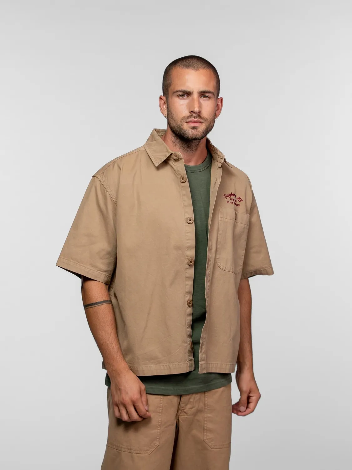 DAYTONA Tucson chemise boxy vintage manches courtes beige