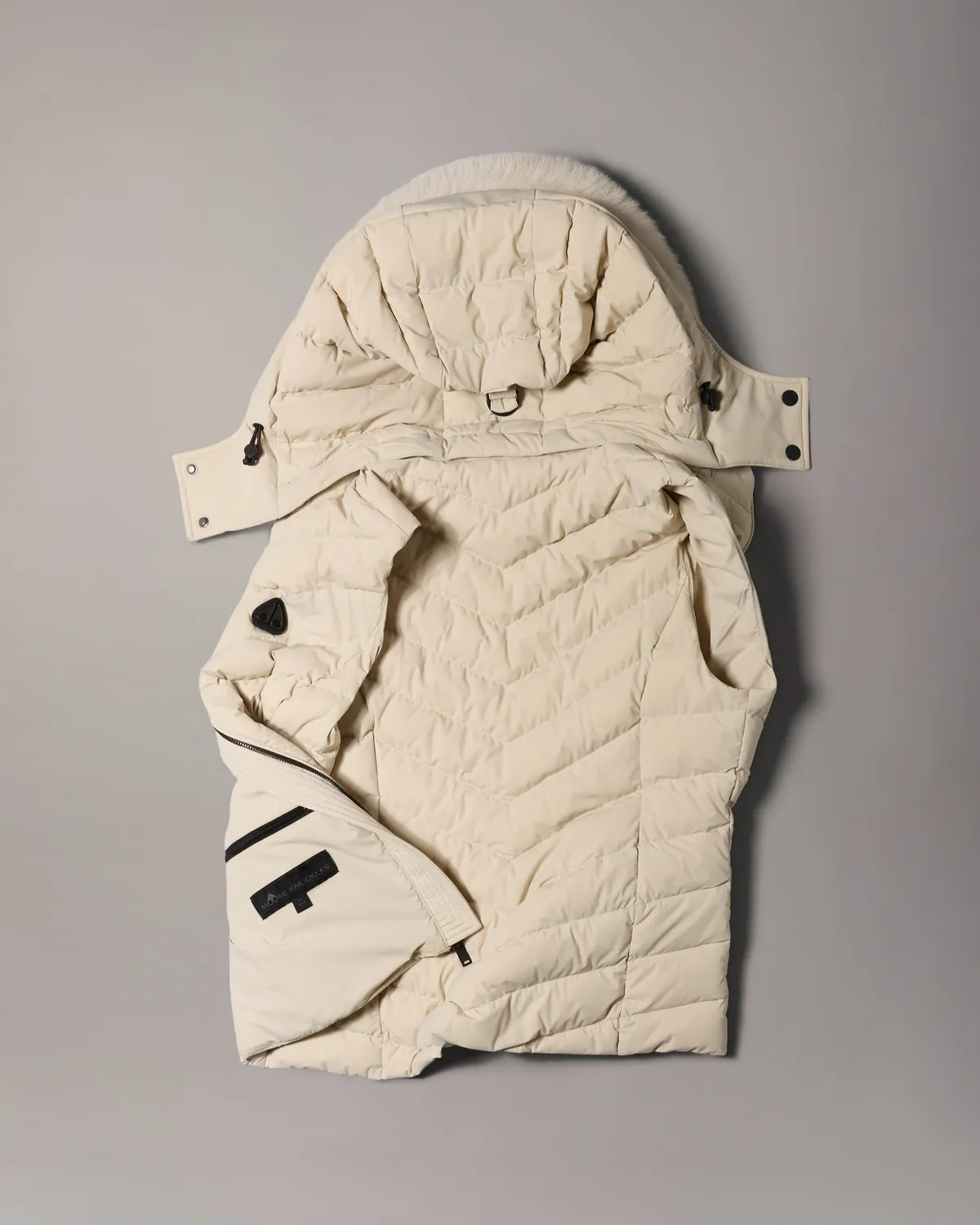 Moose Knuckles Elora gilet duvet alabaster femme
