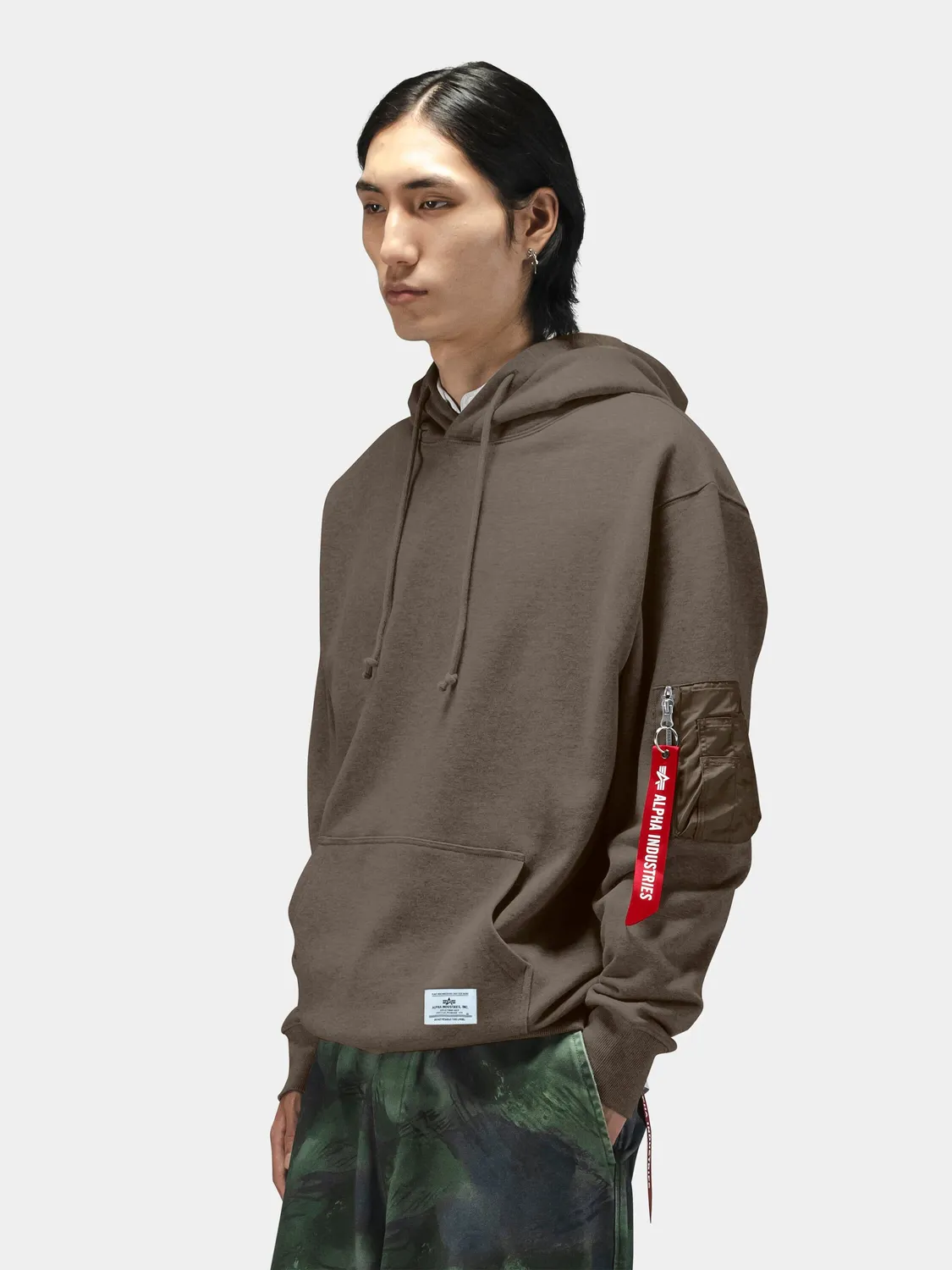 Alpha Industries Utility Pocket hoodie marron coton