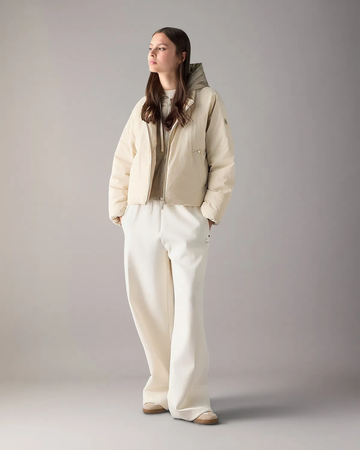 Moose Knuckles Tegan Down Bomber veste alabaster légère
