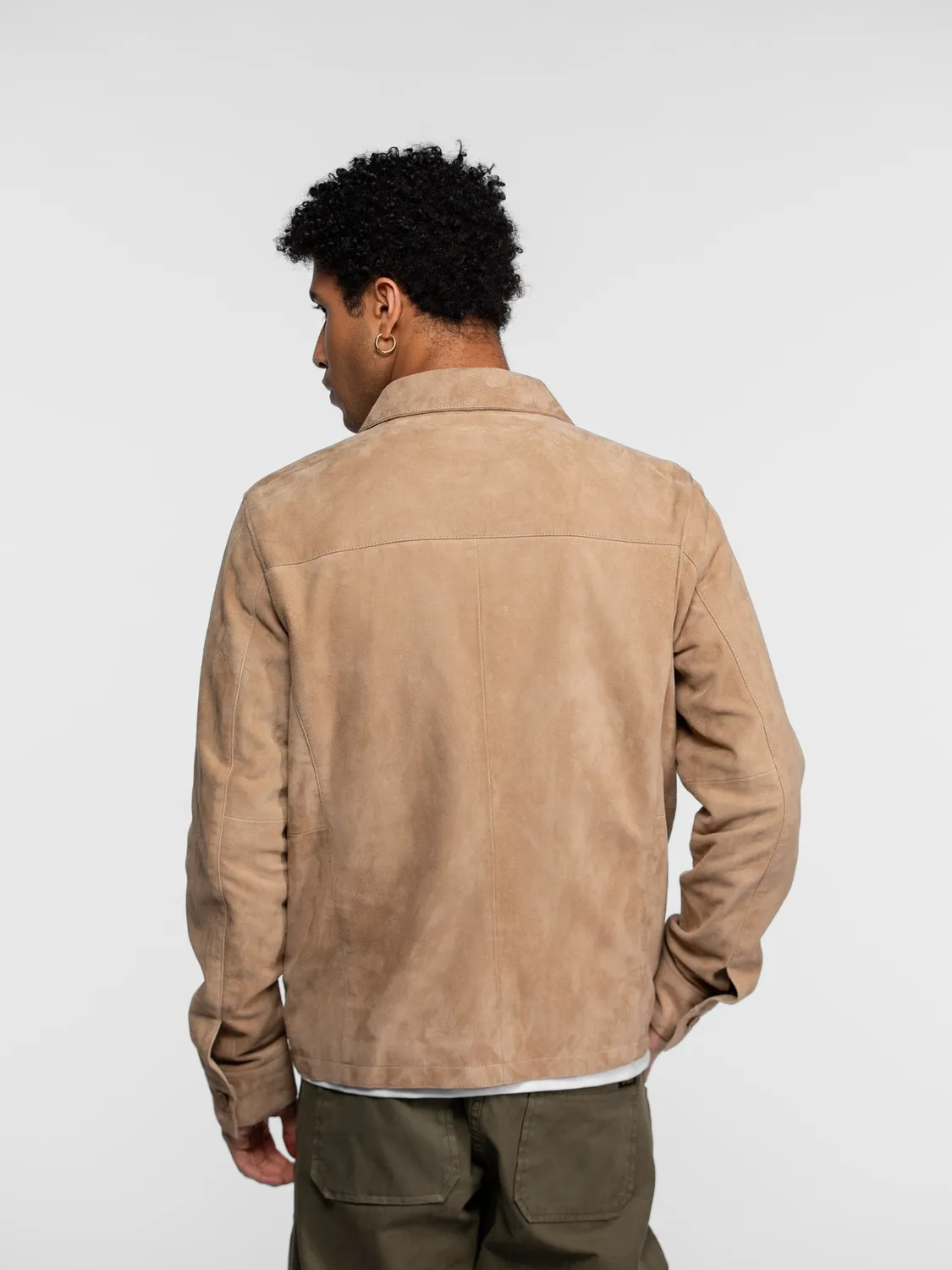 Daytona Houston veste cuir chèvre beige suédé trucker