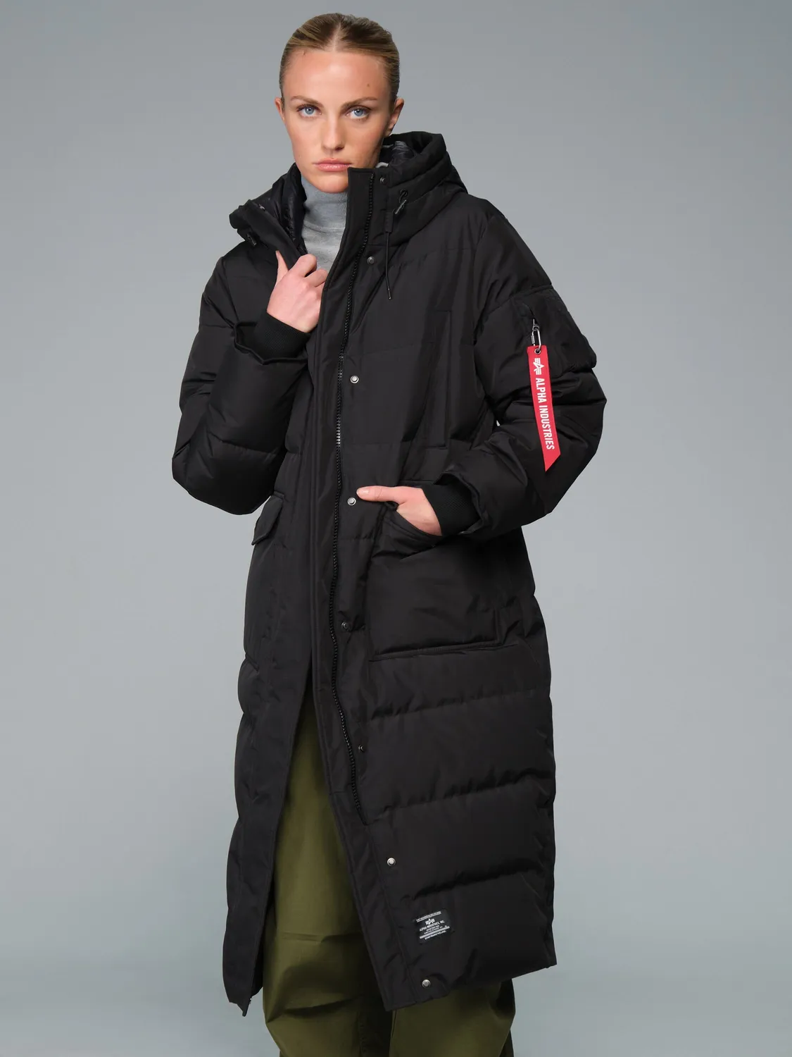 Alpha Industries Sierra Long parka puffer femme noir grand froid