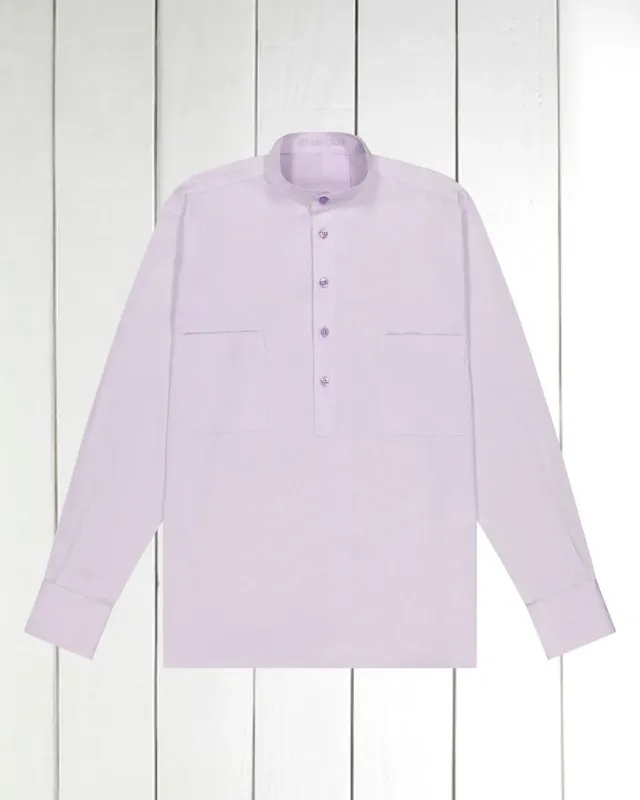 Hollington chemise coton rayures violettes col nehru