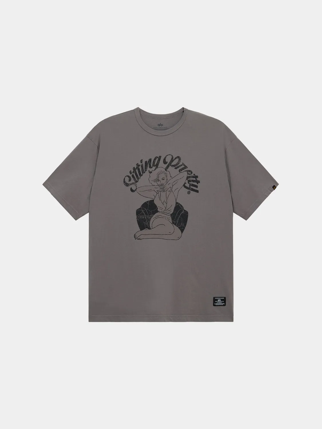 Alpha Industries Sitting Pretty t-shirt unisexe gris coton