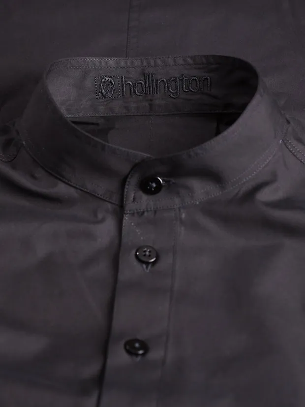 Hollington chemise popeline col mao noire luxe