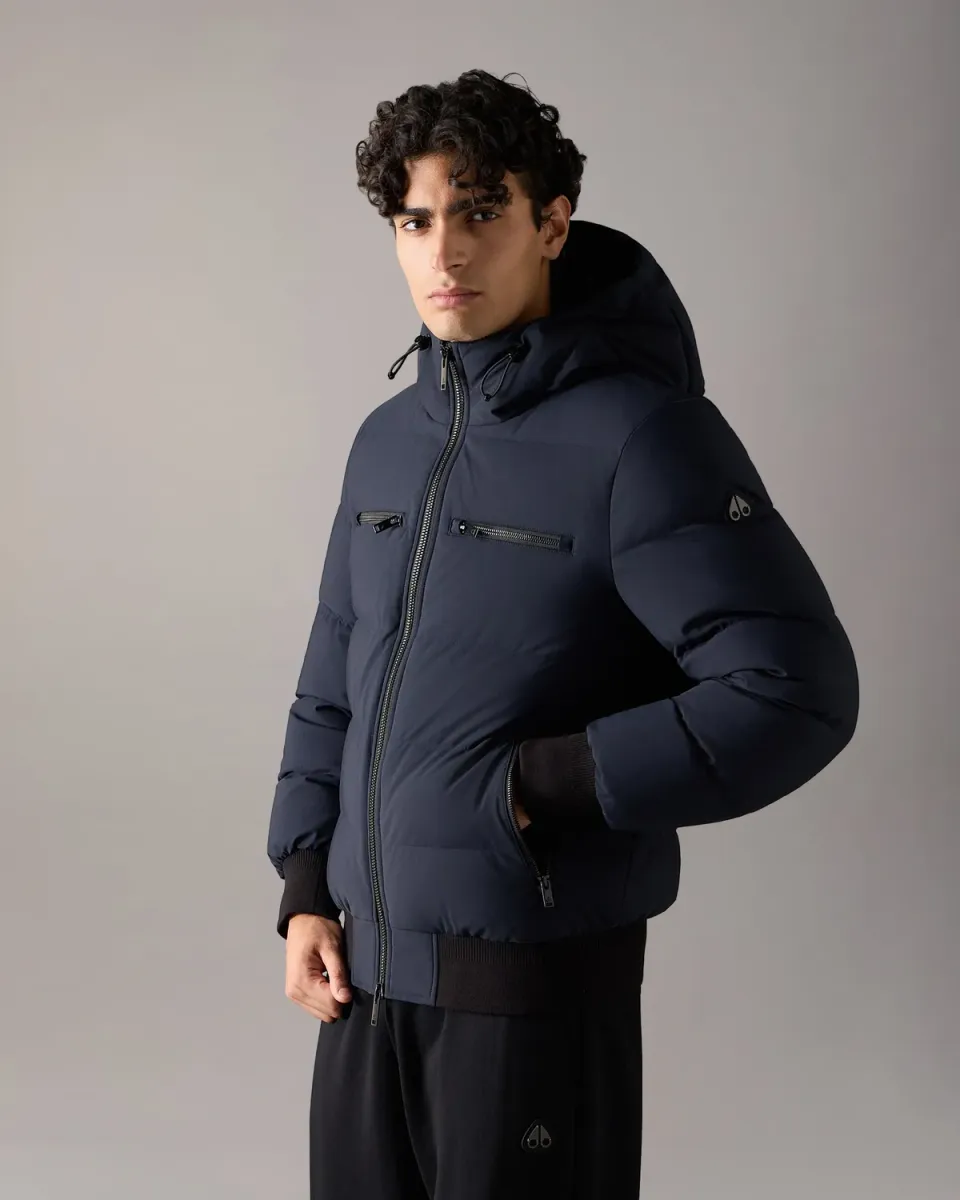 Moose Knuckles Soho Bomber duvet matelassé navy