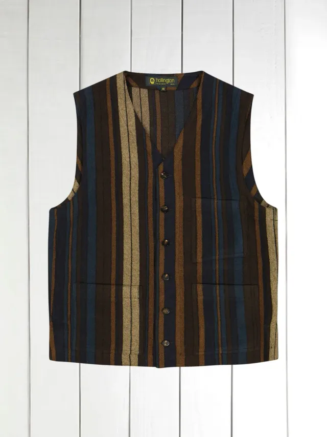 Hollington teddy wool bayadère gilet taille 52 hivernal