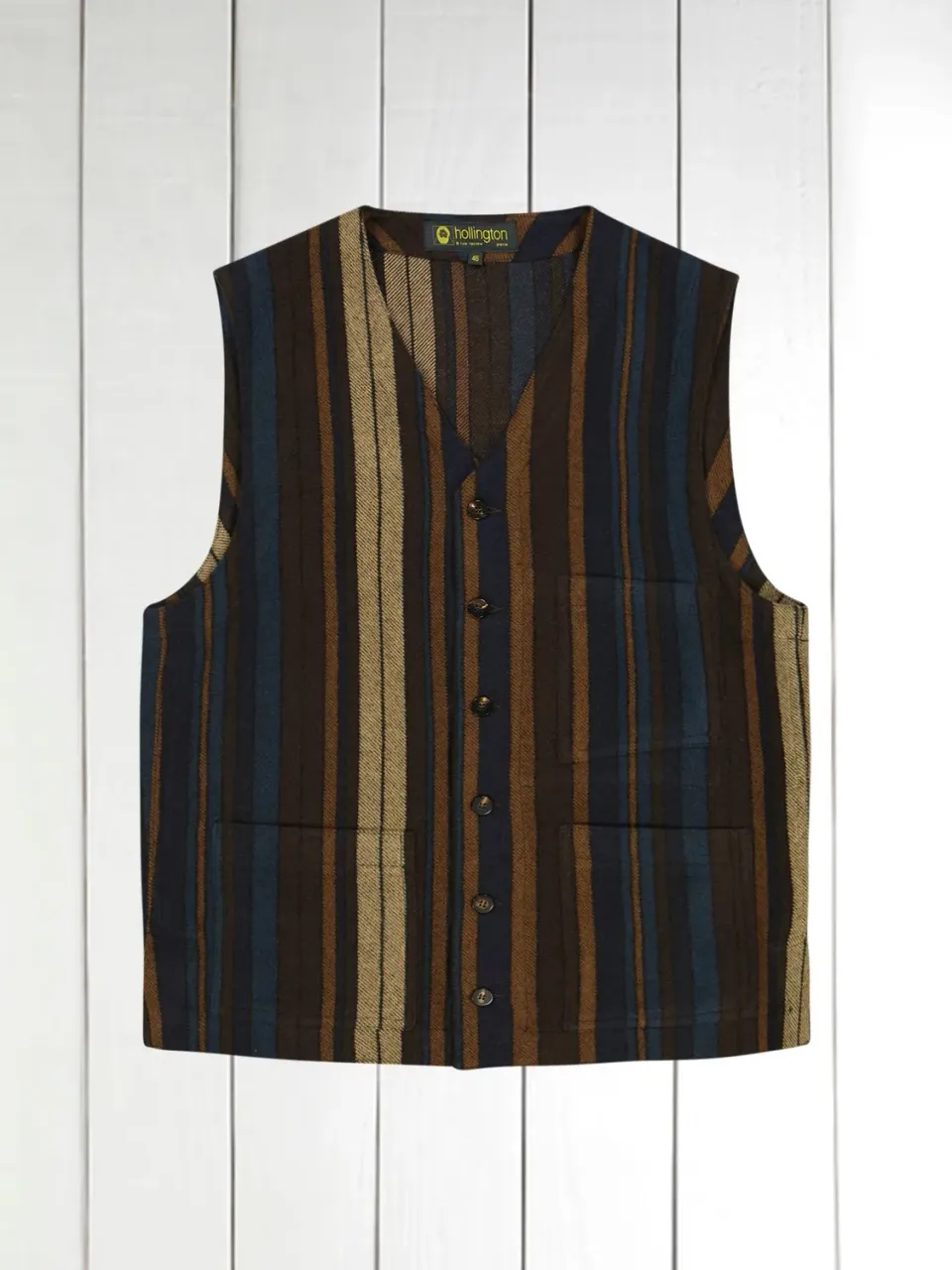 Hollington teddy wool bayadère gilet taille 52 hivernal
