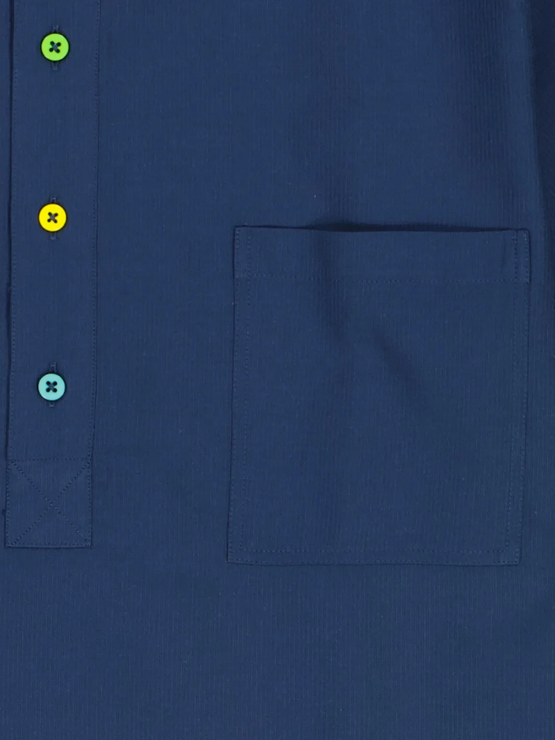 Hollington Deauville chemise coton marine col mao manches courtes