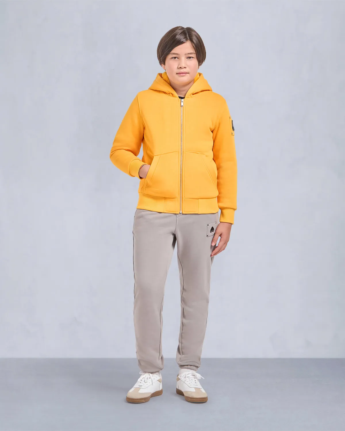 Moose Knuckles Bunny Sweat Zippé Enfant Noir Capuche Fourrure
