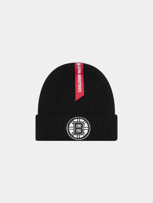 Alpha Industries Boston Bruins bonnet laine noir taille unique