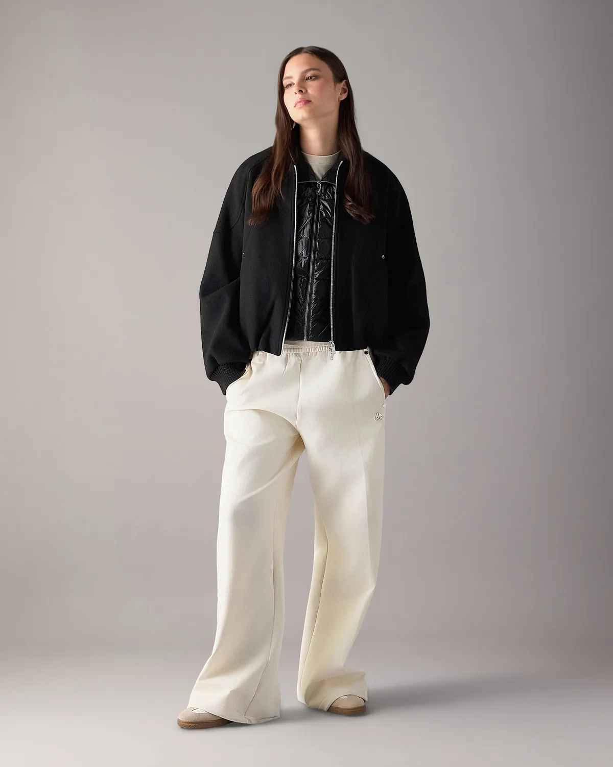 Moose Knuckles Grid 3-en-1 bomber laine noir