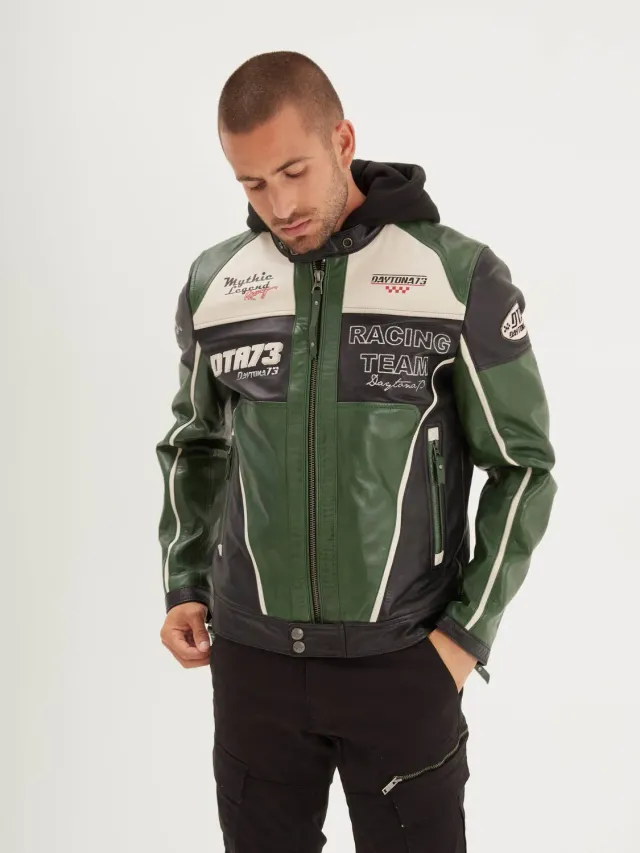 Daytona Perez blouson motard orange brûlé