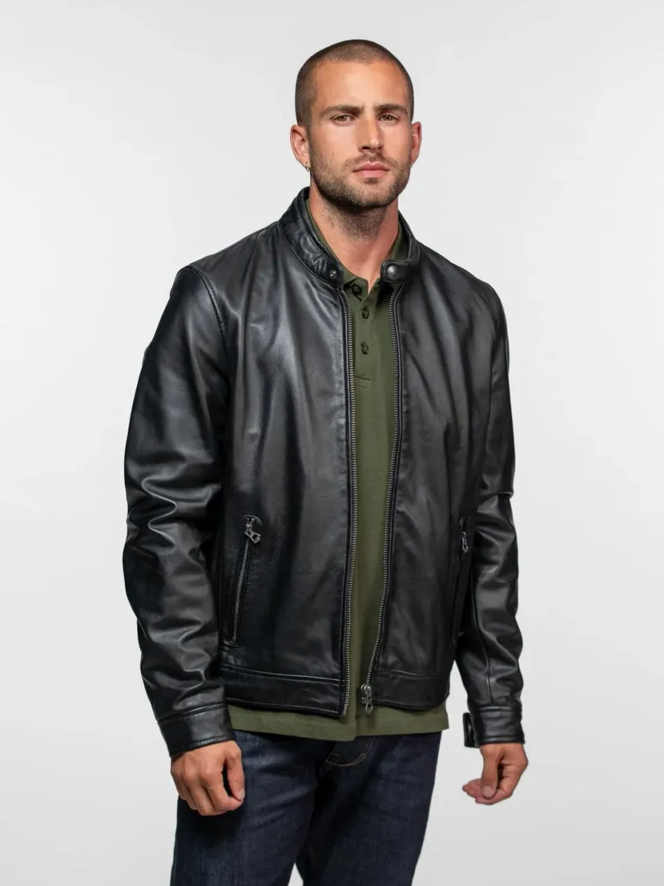 Daytona Dilkon blouson cuir motard noir nappa